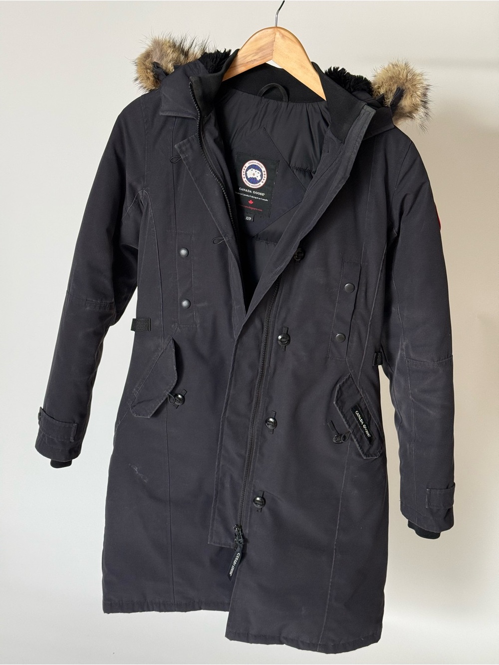 Canada Goose Black Parka with Fur-Trim Hood